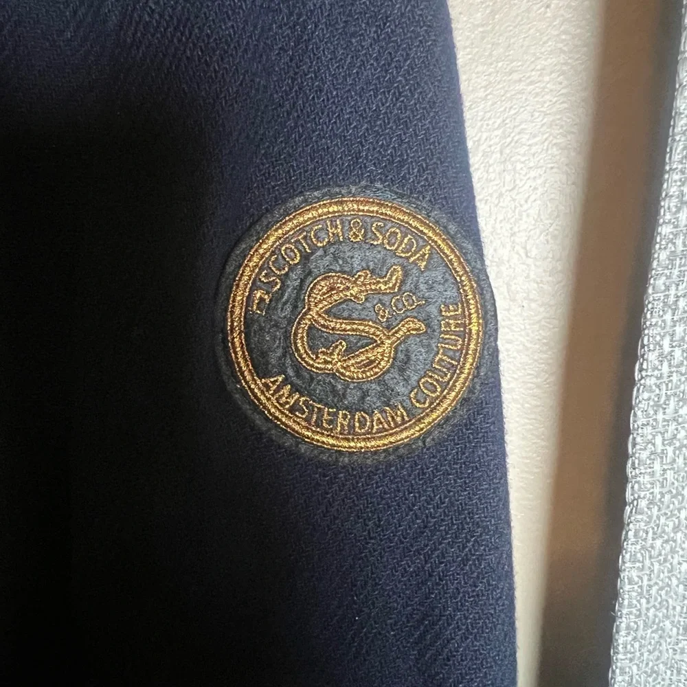 Scotch & Soda Dark Blue Textured Blazer - Picture 4 of 12